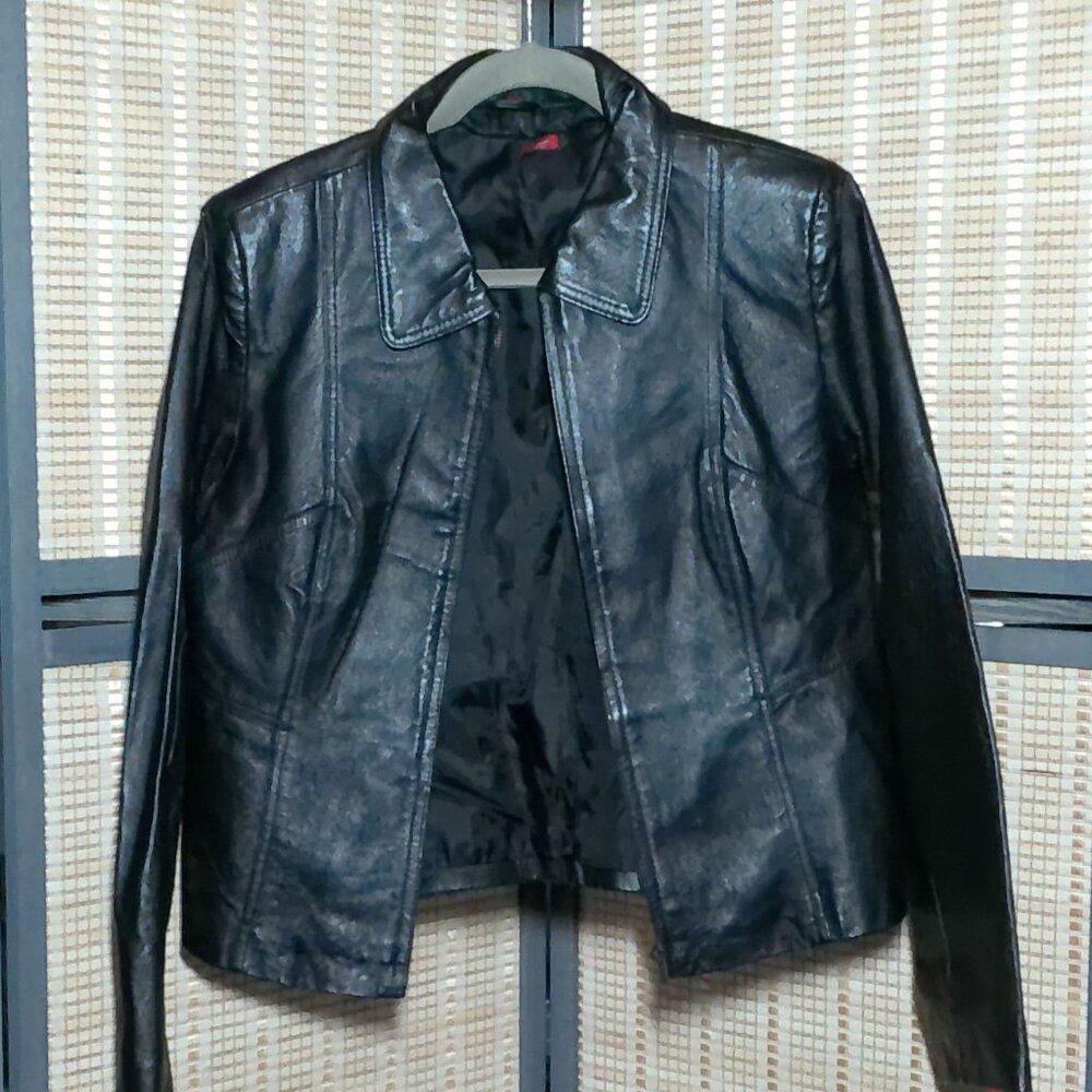 Large Black Leather Pig Skin Jacket